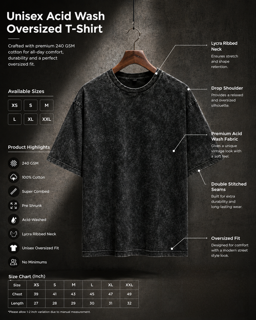 Shadow Wash — Unisex Acid Wash Oversized T-Shirt